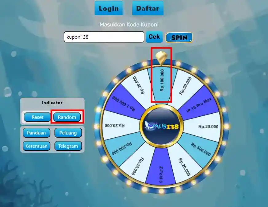 langkah kedua wheel Paus138